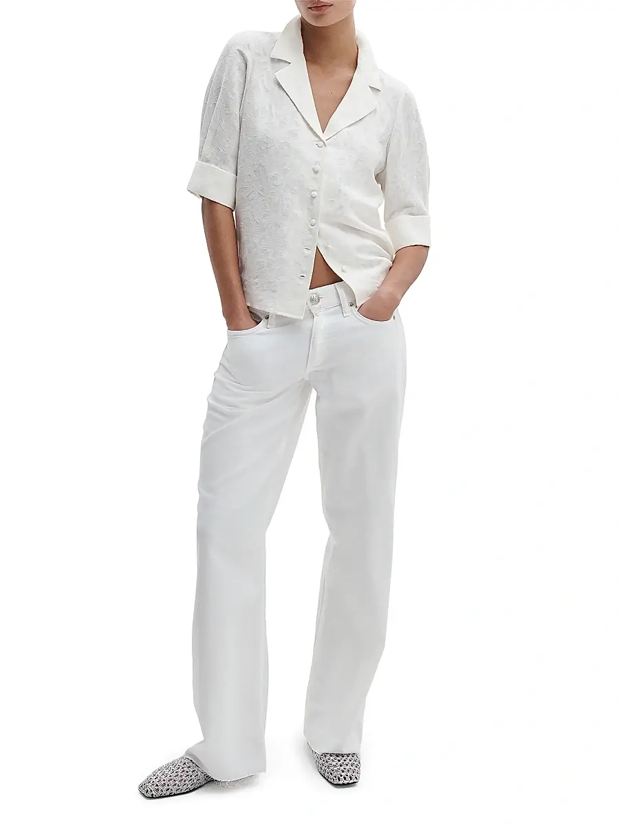 rag & bone Women's Carmella Jacquard Button-Front Top | Thumbnail 2