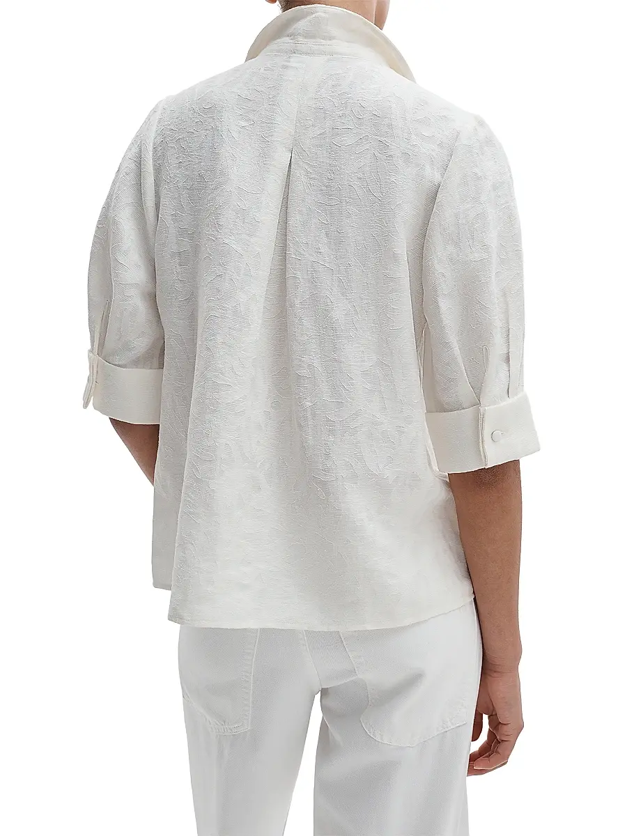 rag & bone Women's Carmella Jacquard Button-Front Top | Thumbnail 4