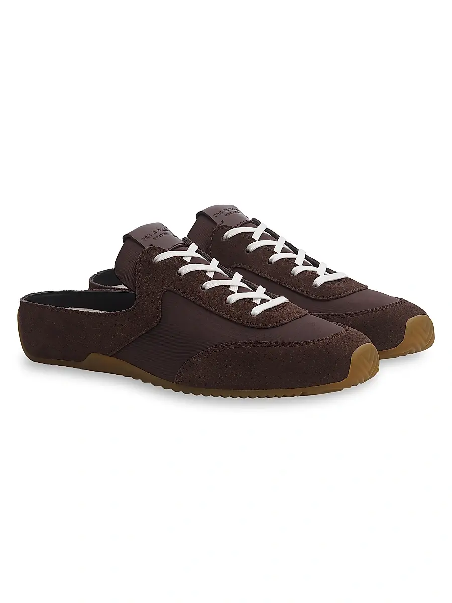 rag & bone Women's Retro Leather-Suede Runner Mule Sneakers | Thumbnail 4 rag & bone Women's Retro Leather-Suede Runner Mule Sneakers | Thumbnail 4