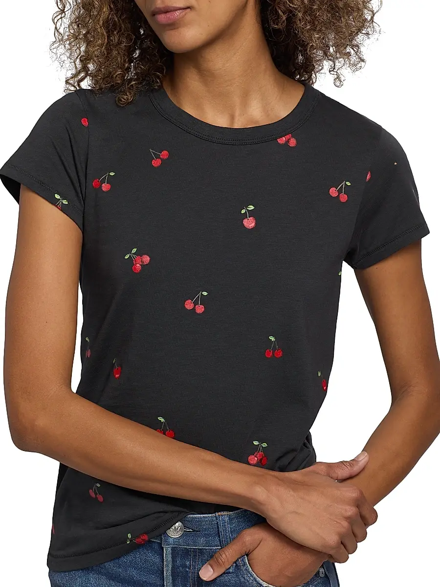 rag & bone Women's All Over Cherry T-Shirt | Thumbnail 6