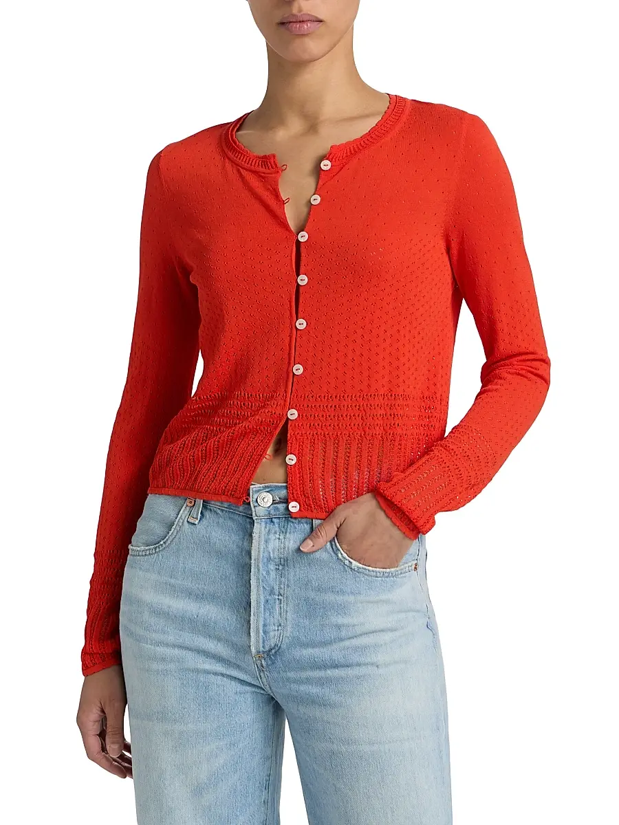 rag & bone Women's Michelle Pointelle Knit Cardigan | Thumbnail 3