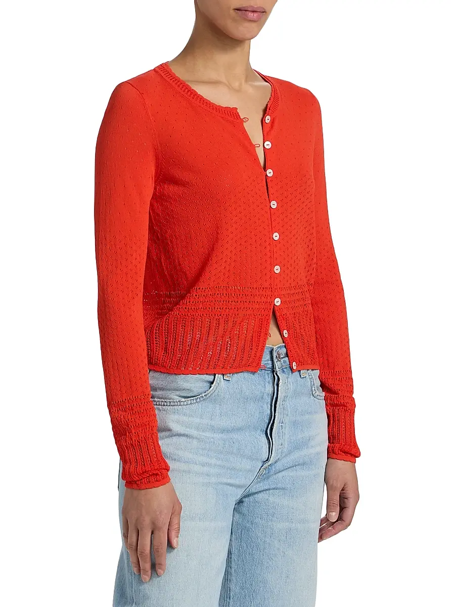 rag & bone Women's Michelle Pointelle Knit Cardigan | Thumbnail 4