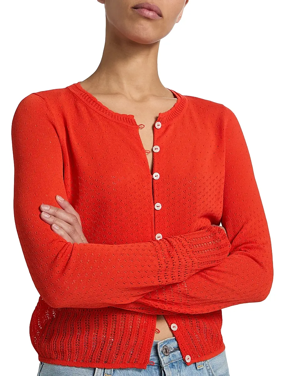 rag & bone Women's Michelle Pointelle Knit Cardigan | Thumbnail 6
