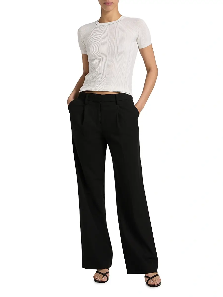 rag & bone Women's Teresa Rib-Knit Short-Sleeve Sweater | Thumbnail 2