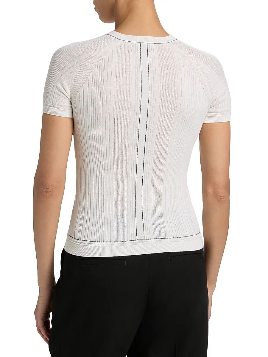 rag & bone Women's Teresa Rib-Knit Short-Sleeve Sweater | Thumbnail 5