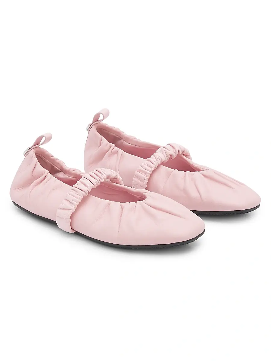 rag & bone Women's Spire Ruched Leather Mary Jane Flats | Thumbnail 2