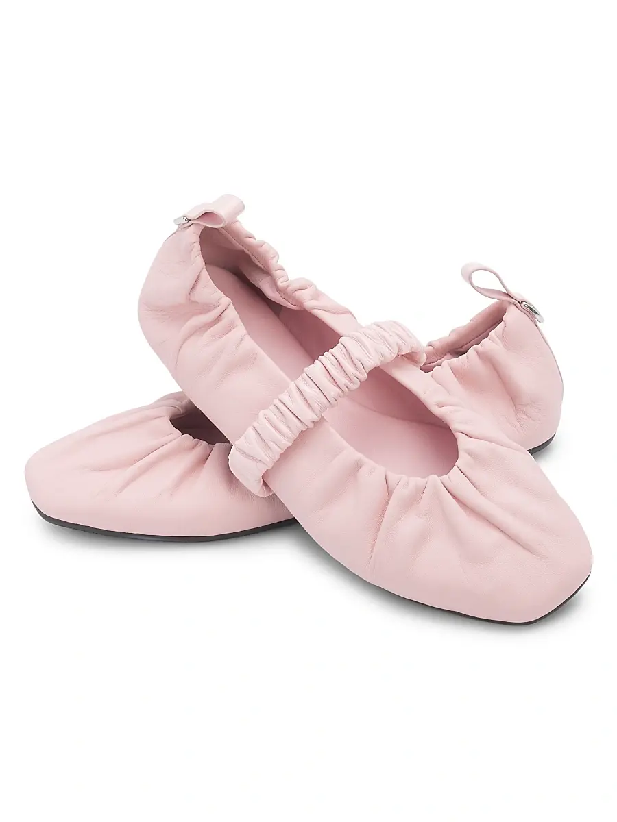 rag & bone Women's Spire Ruched Leather Mary Jane Flats | Thumbnail 5
