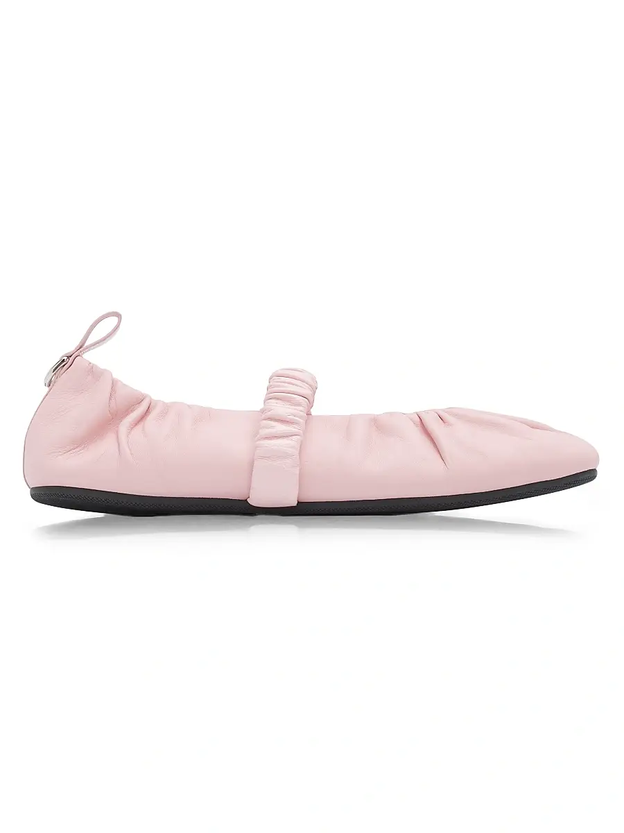 rag & bone Women's Spire Ruched Leather Mary Jane Flats