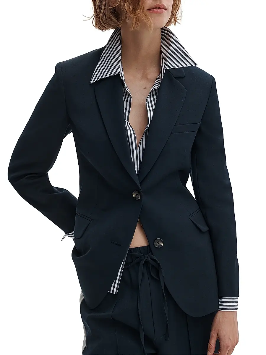 rag & bone Women's Frank Wool Poplin Blazer | Thumbnail 2 rag & bone Women's Frank Wool Poplin Blazer | Thumbnail 2