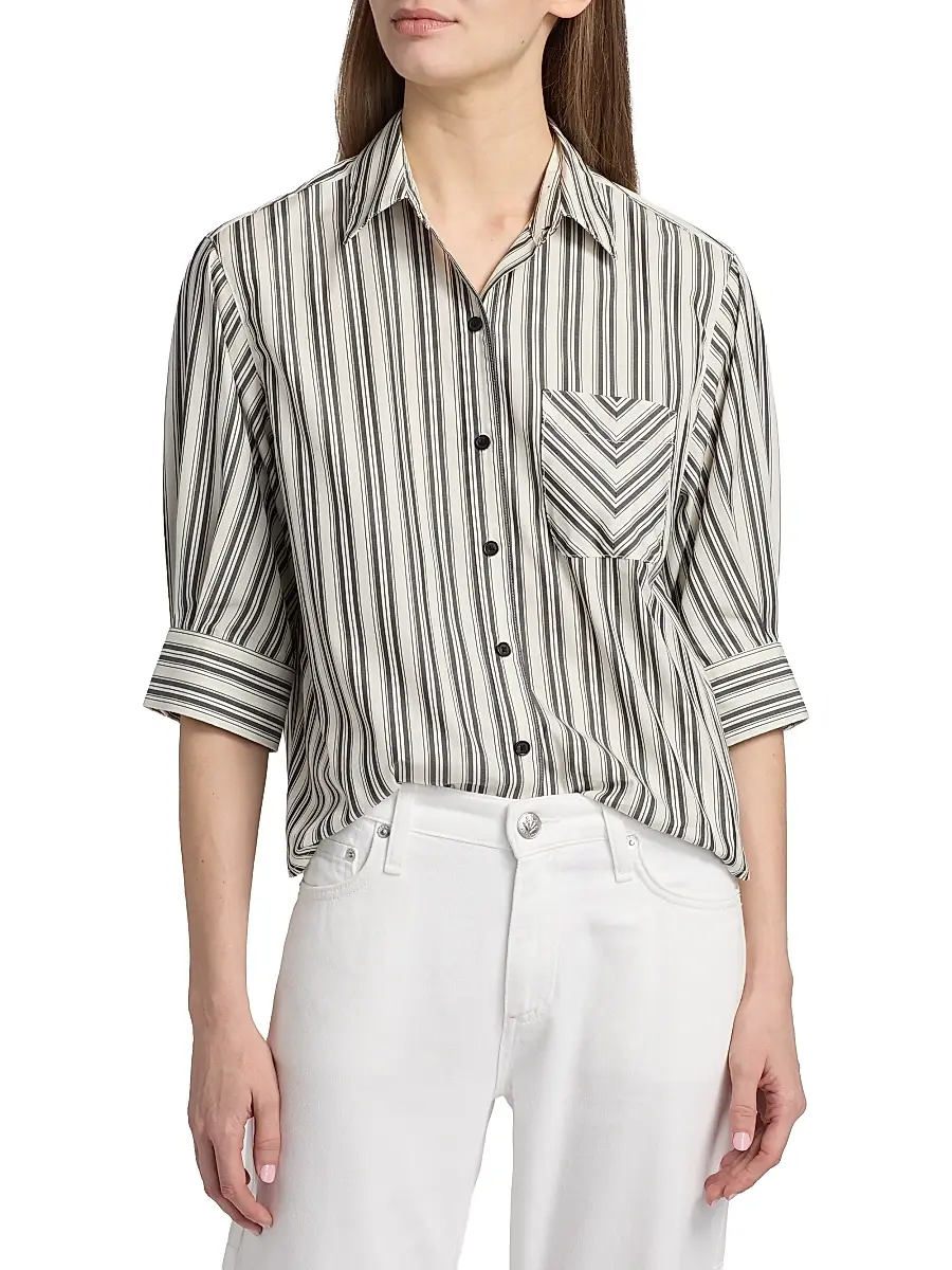 rag & bone Women's Lucia Striped Cotton Poplin Shirt | Thumbnail 3 rag & bone Women's Lucia Striped Cotton Poplin Shirt | Thumbnail 3