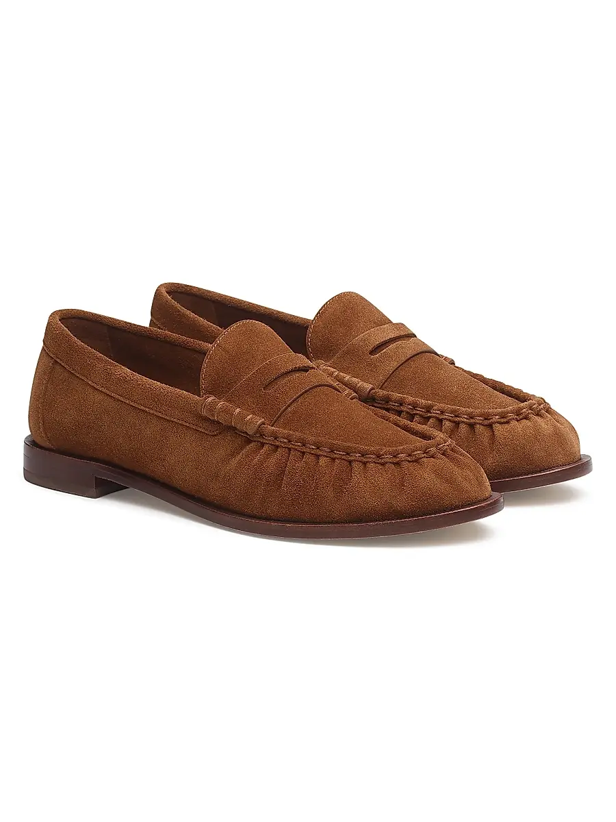 rag & bone Women's Lexi Suede Penny Loafers | Thumbnail 2 rag & bone Women's Lexi Suede Penny Loafers | Thumbnail 2