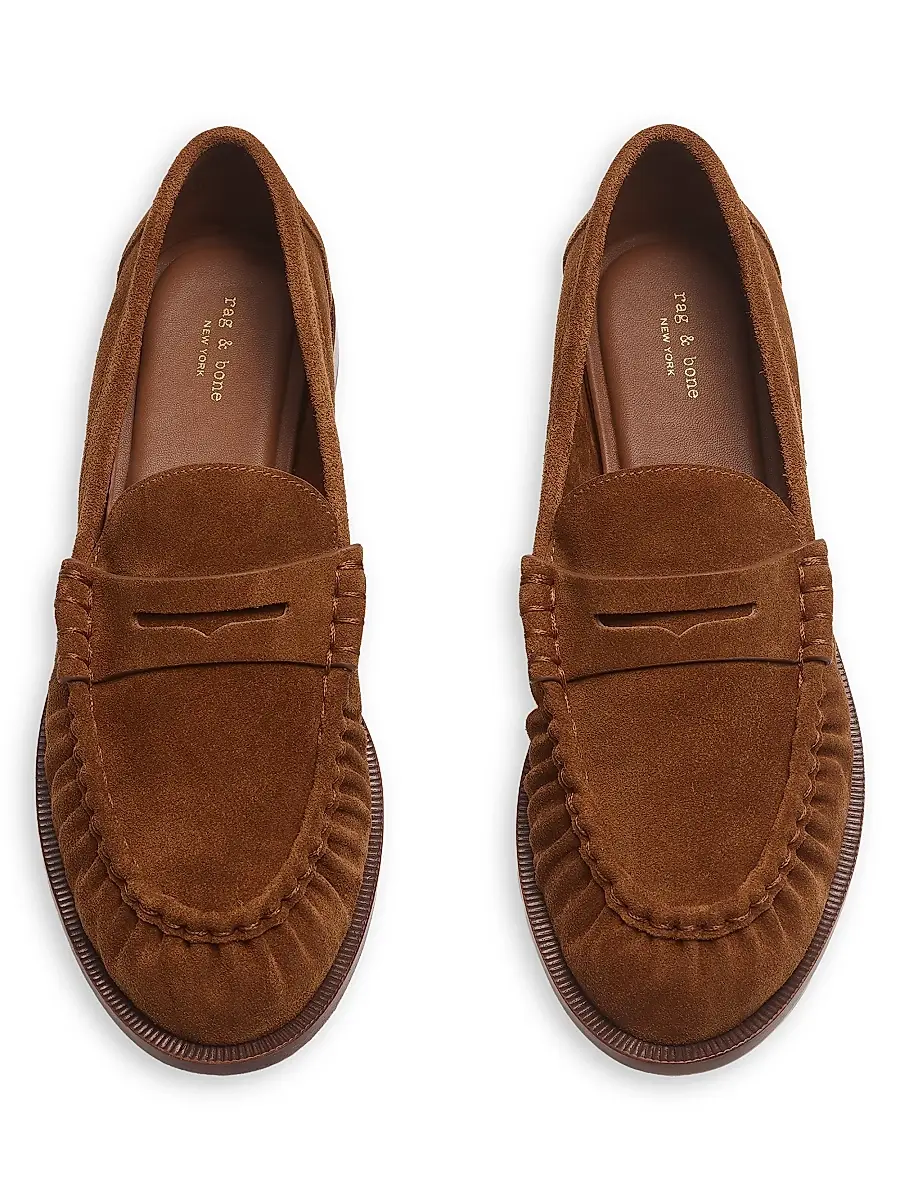 rag & bone Women's Lexi Suede Penny Loafers | Thumbnail 4 rag & bone Women's Lexi Suede Penny Loafers | Thumbnail 4