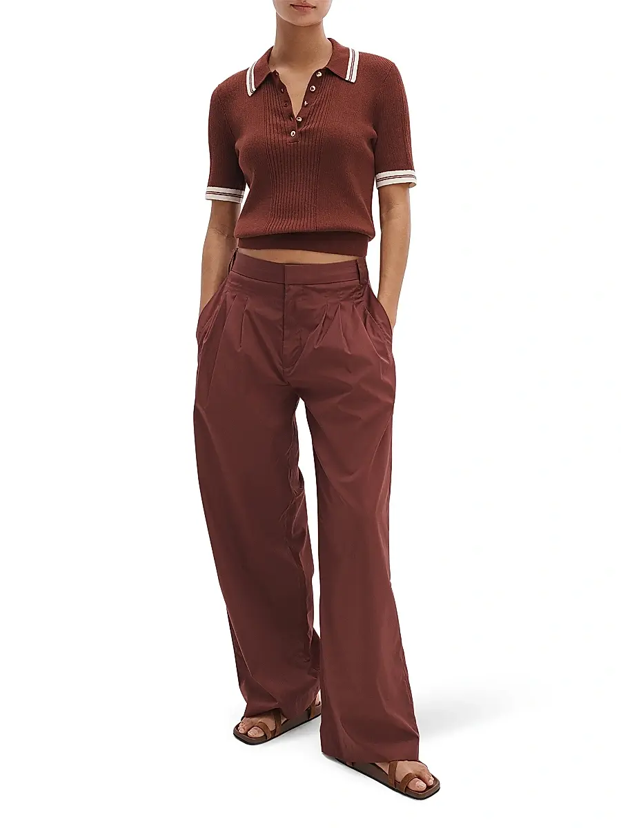 rag & bone Women's Laurie Tipped Polo Sweater | Thumbnail 2