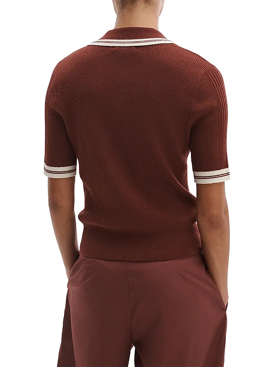 rag & bone Women's Laurie Tipped Polo Sweater | Thumbnail 4