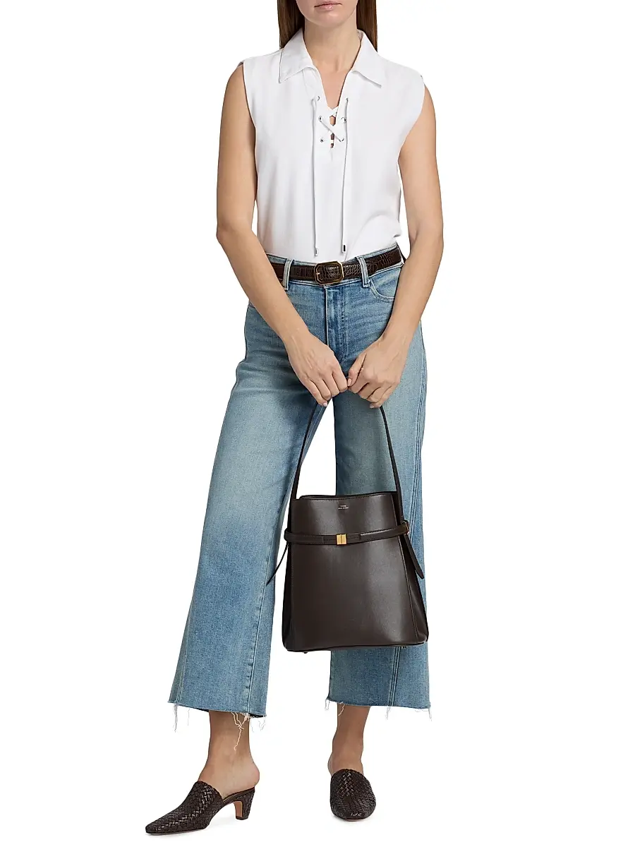 rag & bone Women's Fiona Ultra Featherweight Denim Lace Up Shirt | Thumbnail 2 rag & bone Women's Fiona Ultra Featherweight Denim Lace Up Shirt | Thumbnail 2