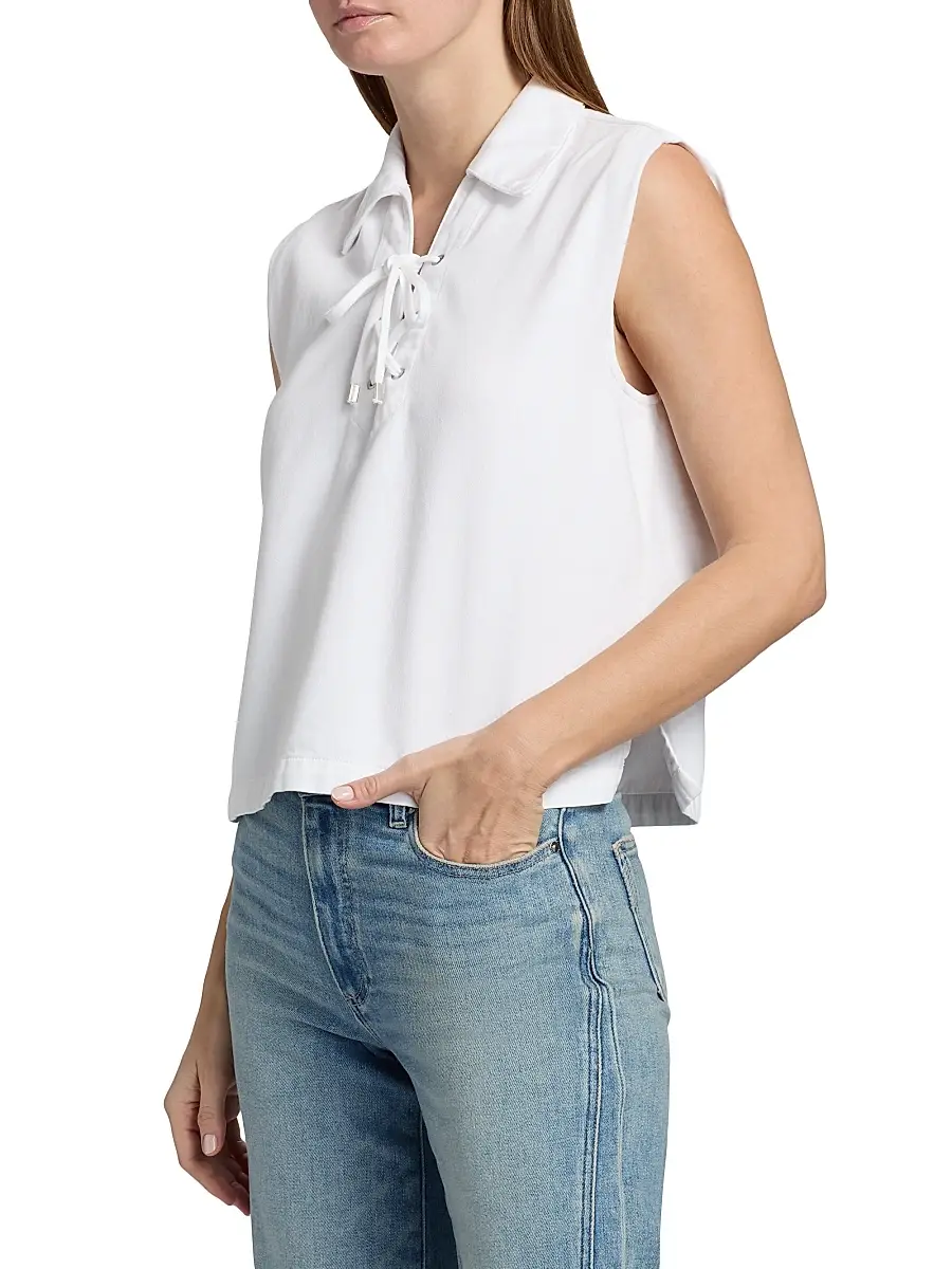 rag & bone Women's Fiona Ultra Featherweight Denim Lace Up Shirt | Thumbnail 4 rag & bone Women's Fiona Ultra Featherweight Denim Lace Up Shirt | Thumbnail 4