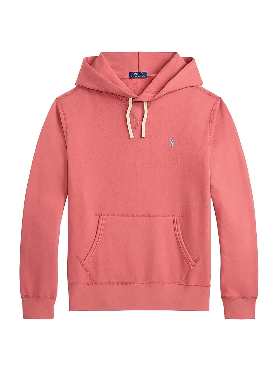 Polo Ralph Lauren Men's Cotton-Blend Fleece Hoodie - Red Sky | Image 1 Polo Ralph Lauren Men's Cotton-Blend Fleece Hoodie - Red Sky | Image 1