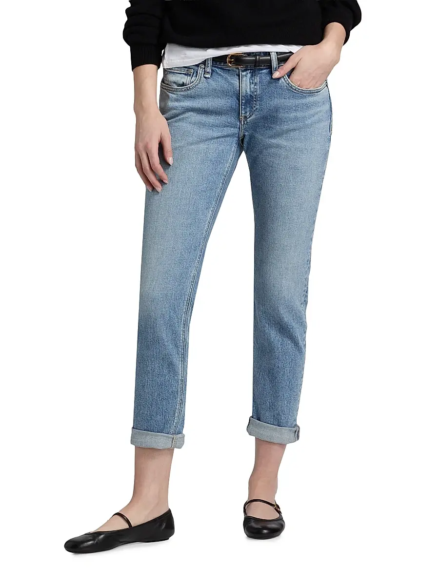 rag & bone Women's Dre Slim Low-Rise Boyfriend Jeans | Thumbnail 3