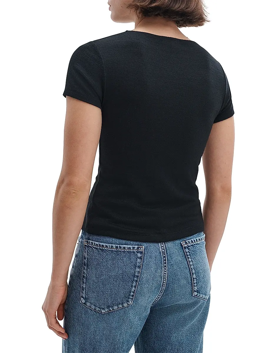 rag & bone Women's The Knit Button-Front T-Shirt | Thumbnail 4