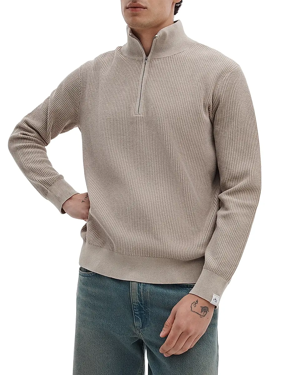 rag & bone Men's Caden Quarter-Zip Cotton-Blend Sweater | Thumbnail 3