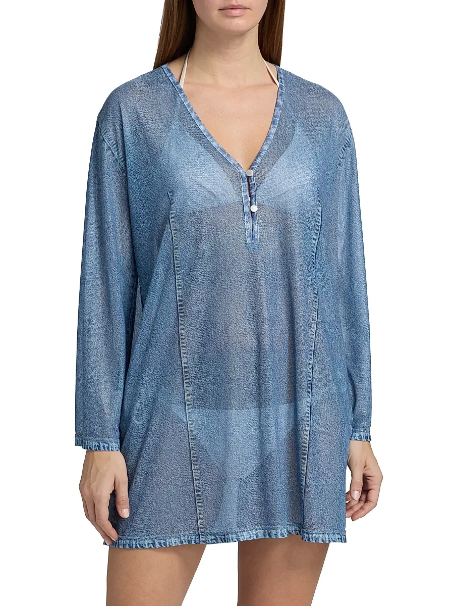 rag & bone Women's rb Miramar Mesh Cover-Up Dress | Thumbnail 3