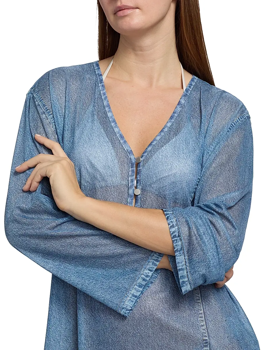 rag & bone Women's rb Miramar Mesh Cover-Up Dress | Thumbnail 6