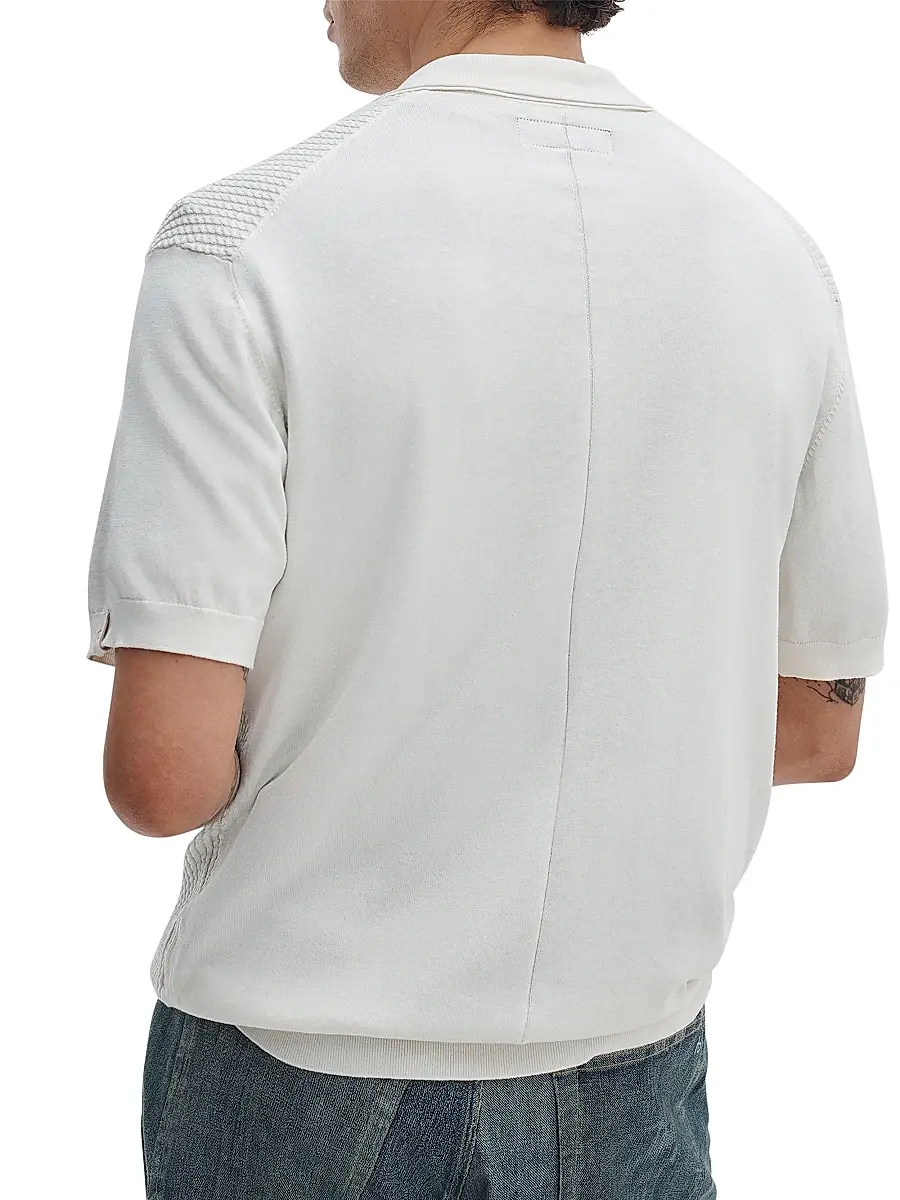 rag & bone Men's Saxon Silk-Cotton Johnny Polo Shirt | Thumbnail 5 rag & bone Men's Saxon Silk-Cotton Johnny Polo Shirt | Thumbnail 5