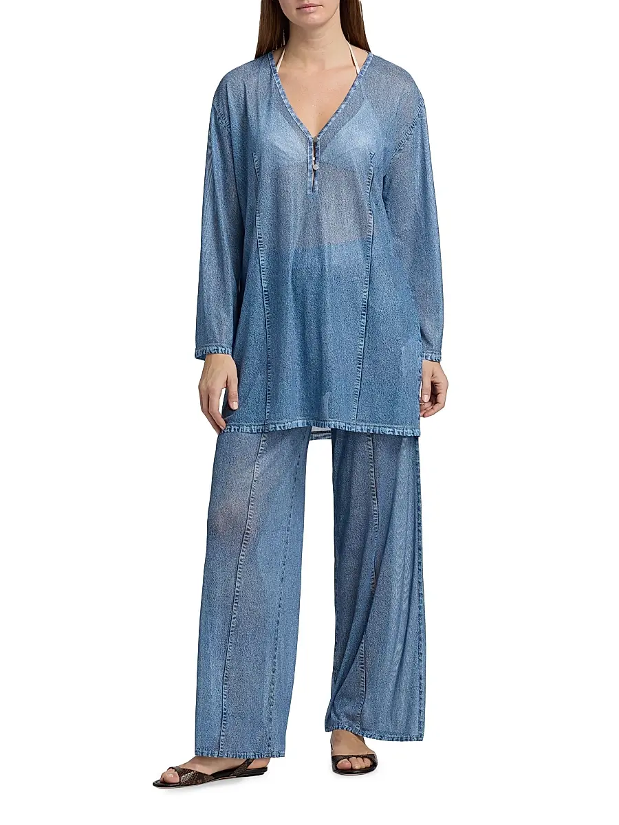 rag & bone Women's rb Miramar Mesh Wide Leg Pant | Thumbnail 6 rag & bone Women's rb Miramar Mesh Wide Leg Pant | Thumbnail 6