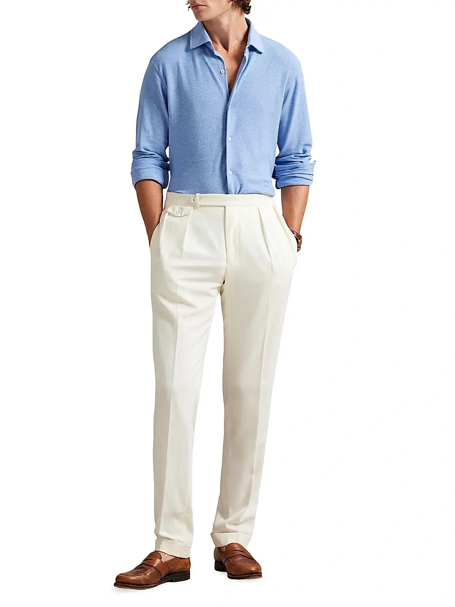 Polo Ralph Lauren Men's Textured Honeycomb Cotton Shirt | Thumbnail 2