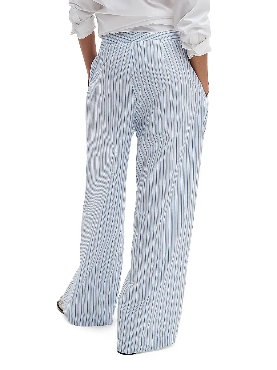 rag & bone Women's Chappell Striped Cotton Poplin Pants | Thumbnail 4
