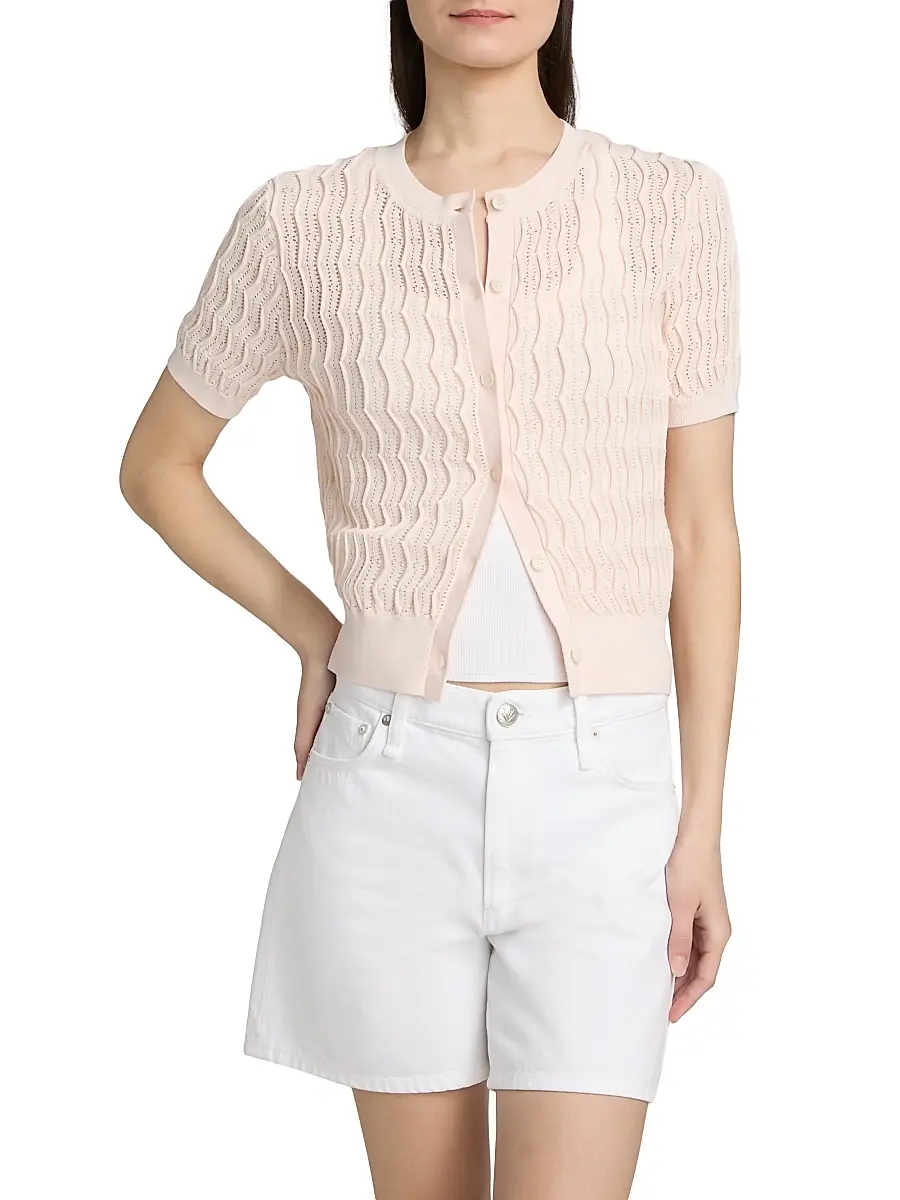 rag & bone Women's Leslie Short Sleeve Cardigan | Thumbnail 3