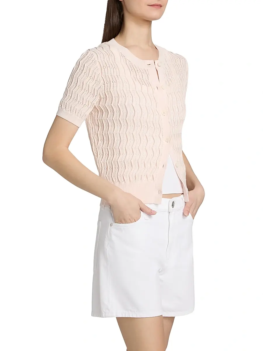 rag & bone Women's Leslie Short Sleeve Cardigan | Thumbnail 4