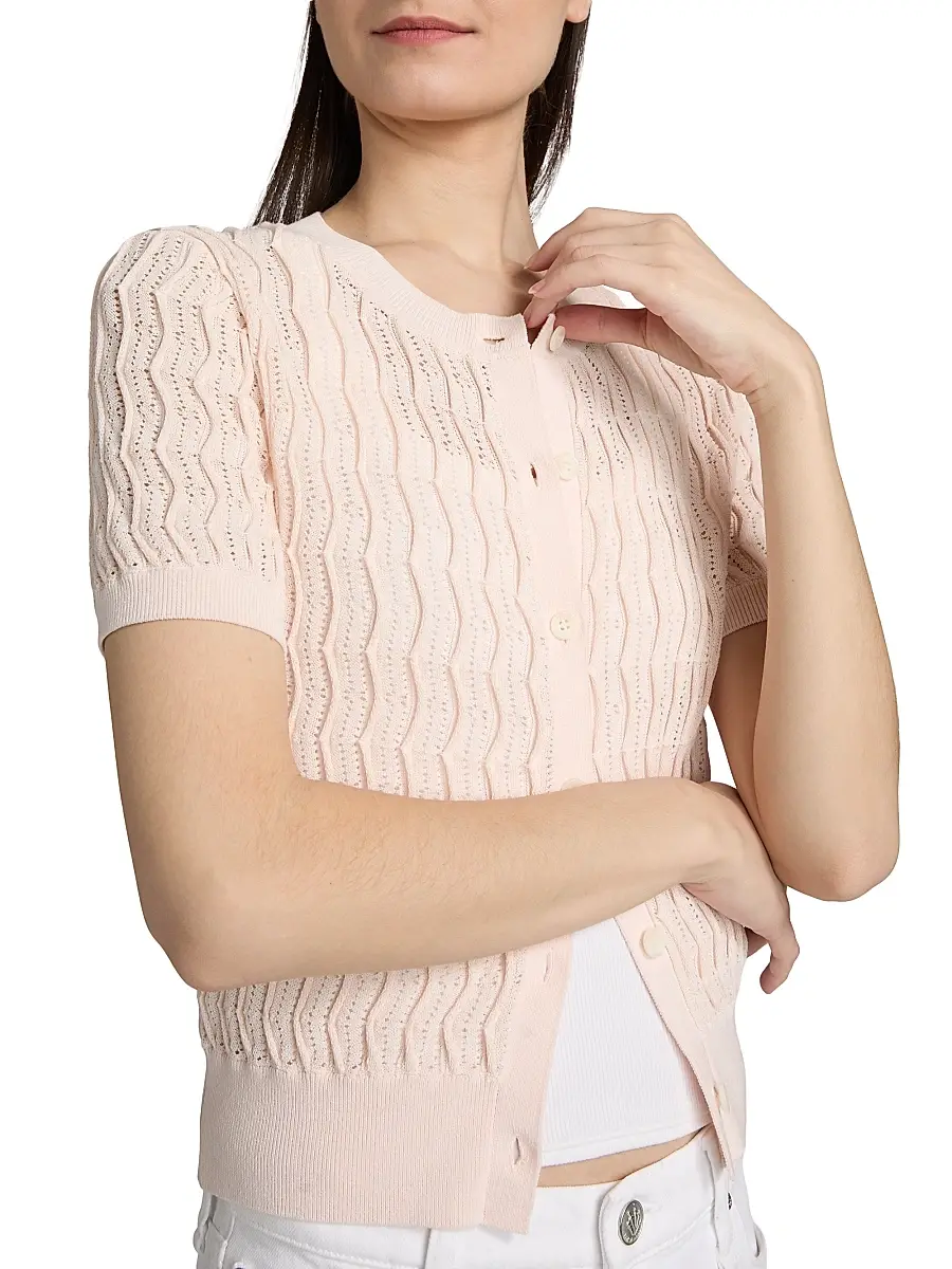 rag & bone Women's Leslie Short Sleeve Cardigan | Thumbnail 6