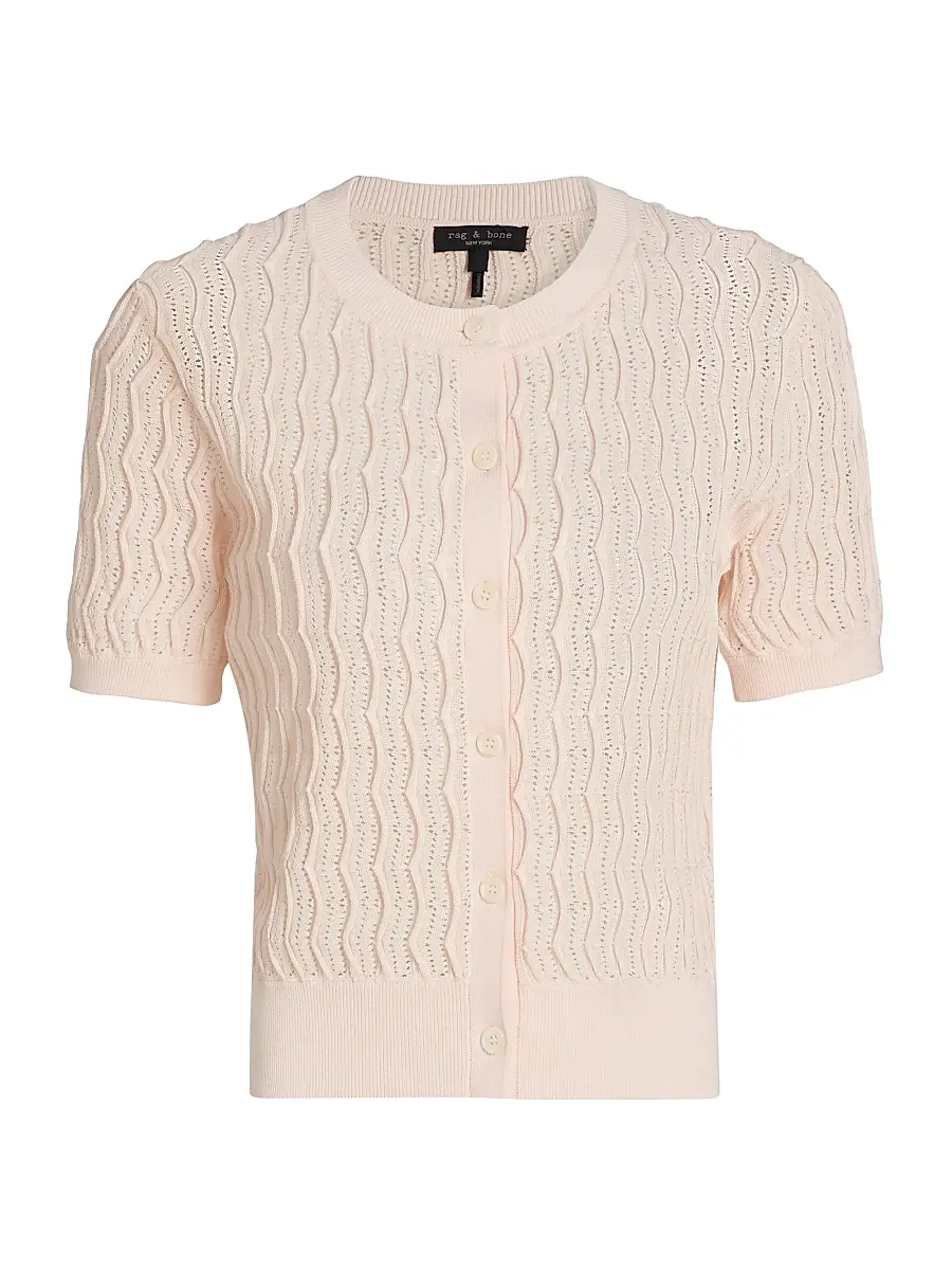 rag & bone Women's Leslie Short Sleeve Cardigan