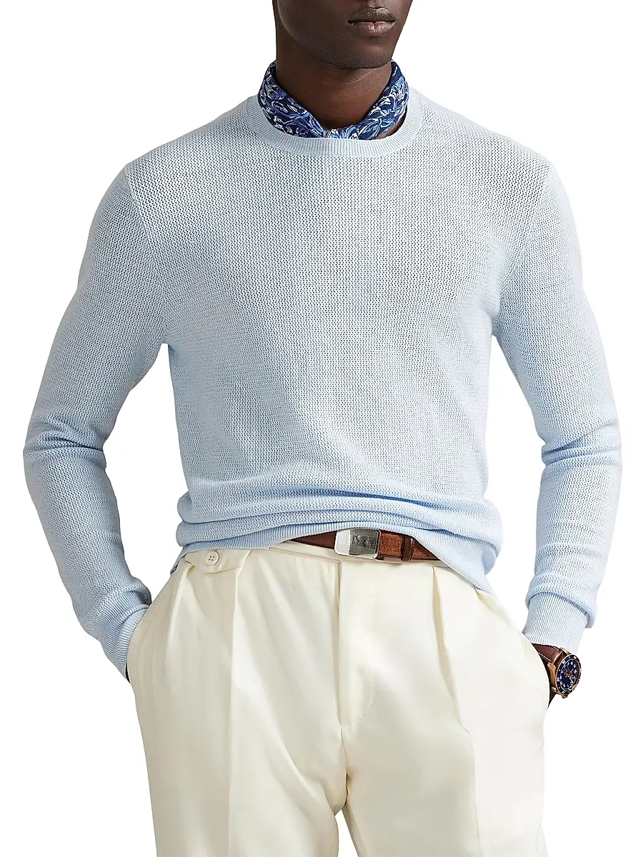 Polo Ralph Lauren Men's Better Linen Open-Knit Sweater | Thumbnail 3 Polo Ralph Lauren Men's Better Linen Open-Knit Sweater | Thumbnail 3