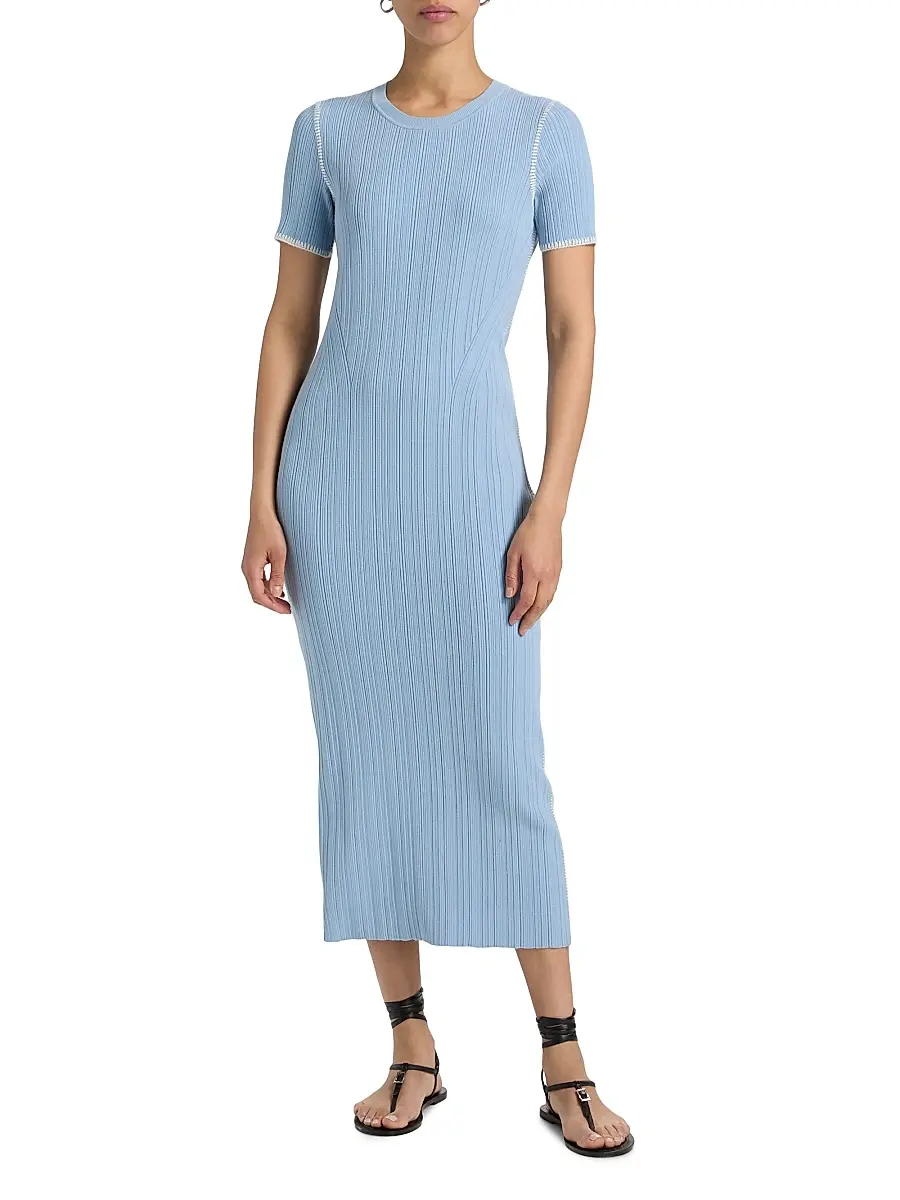 rag & bone Women's Harper Rib-Knit Midi-Dress | Thumbnail 2