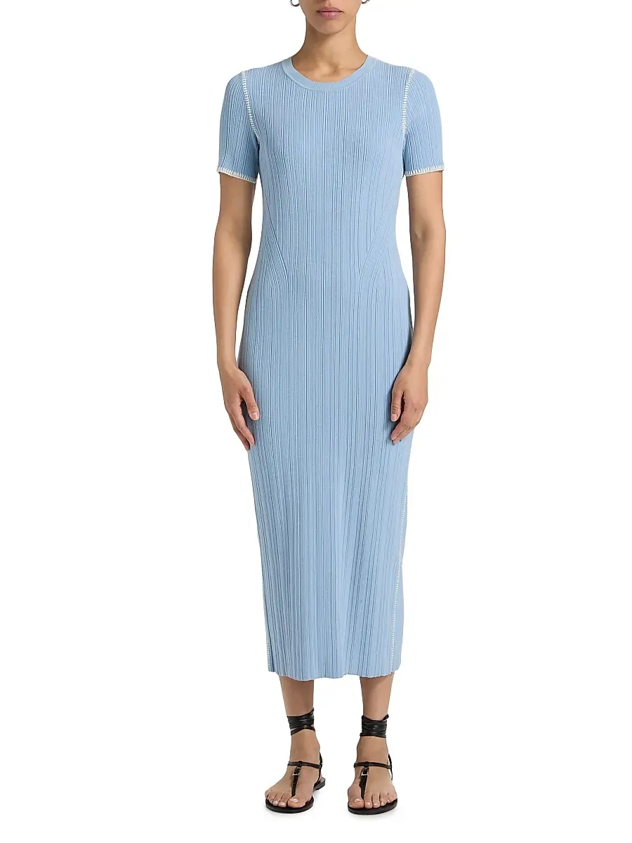 rag & bone Women's Harper Rib-Knit Midi-Dress | Thumbnail 3
