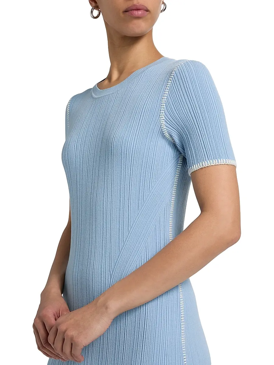 rag & bone Women's Harper Rib-Knit Midi-Dress | Thumbnail 6