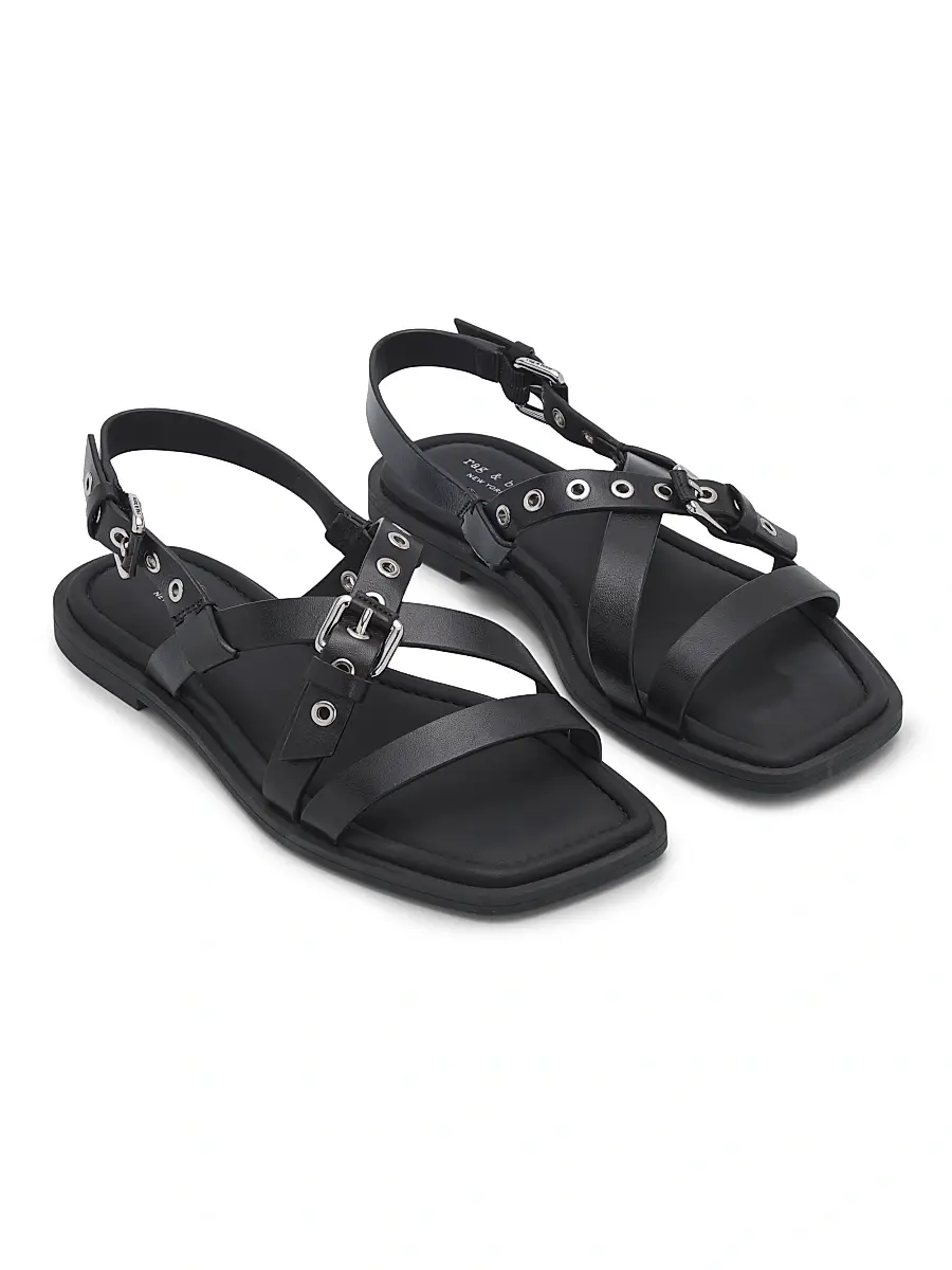 rag & bone Women's Harlow Grommet Leather Sandals | Thumbnail 2 rag & bone Women's Harlow Grommet Leather Sandals | Thumbnail 2