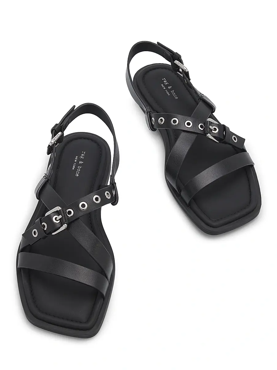 rag & bone Women's Harlow Grommet Leather Sandals | Thumbnail 4 rag & bone Women's Harlow Grommet Leather Sandals | Thumbnail 4