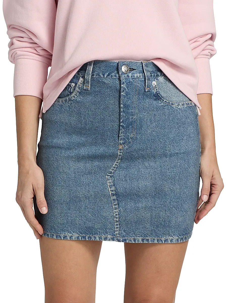 rag & bone Women's rb Miramar A-Line Denim Miniskirt | Thumbnail 3