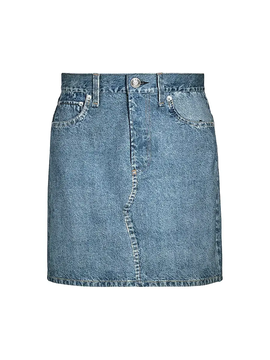 rag & bone Women's rb Miramar A-Line Denim Miniskirt