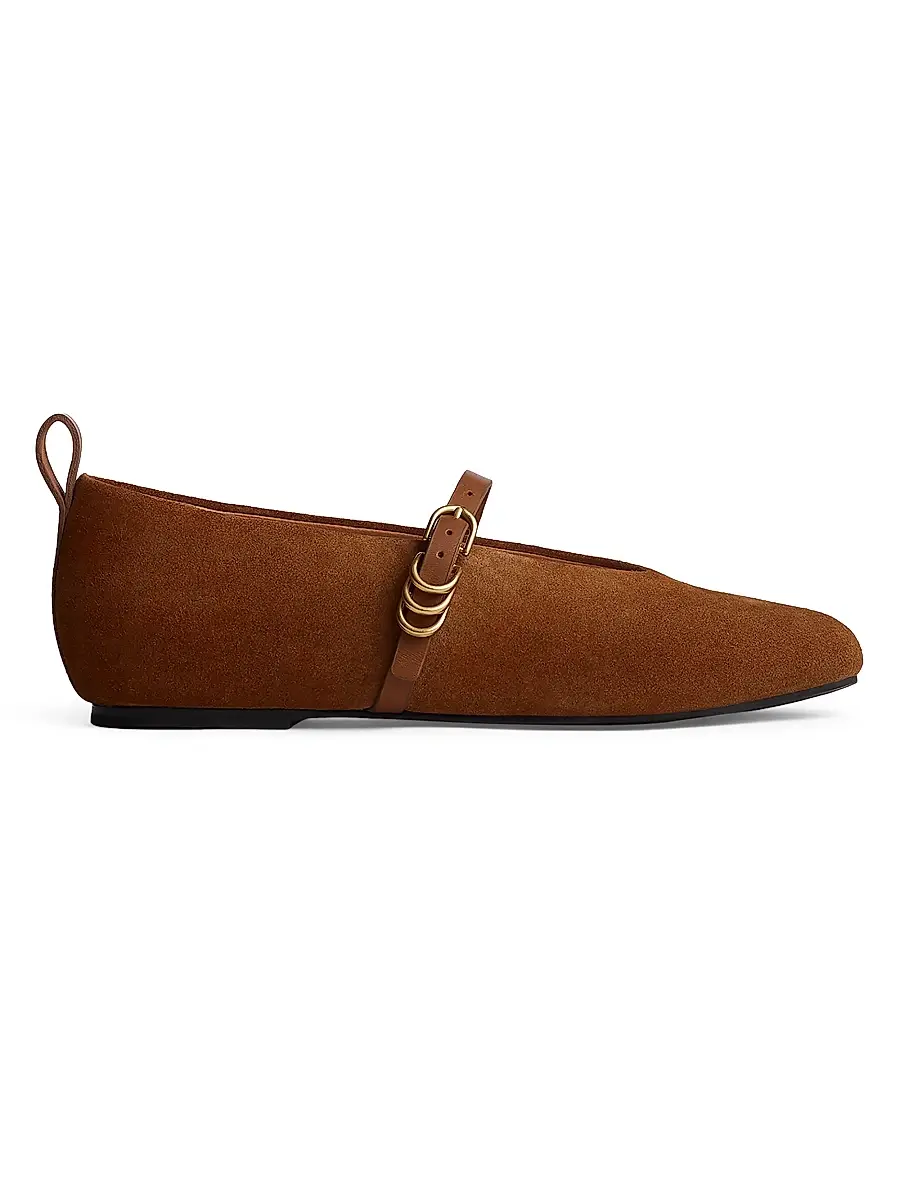 rag & bone Women's Spire Suede Mary Jane Flats