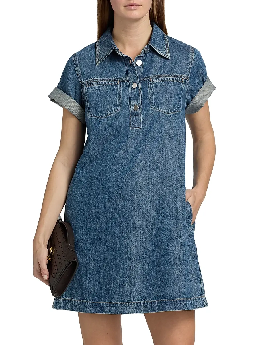 rag & bone Women's Hayley Ultra Featherweight Denim Minidress | Thumbnail 3 rag & bone Women's Hayley Ultra Featherweight Denim Minidress | Thumbnail 3