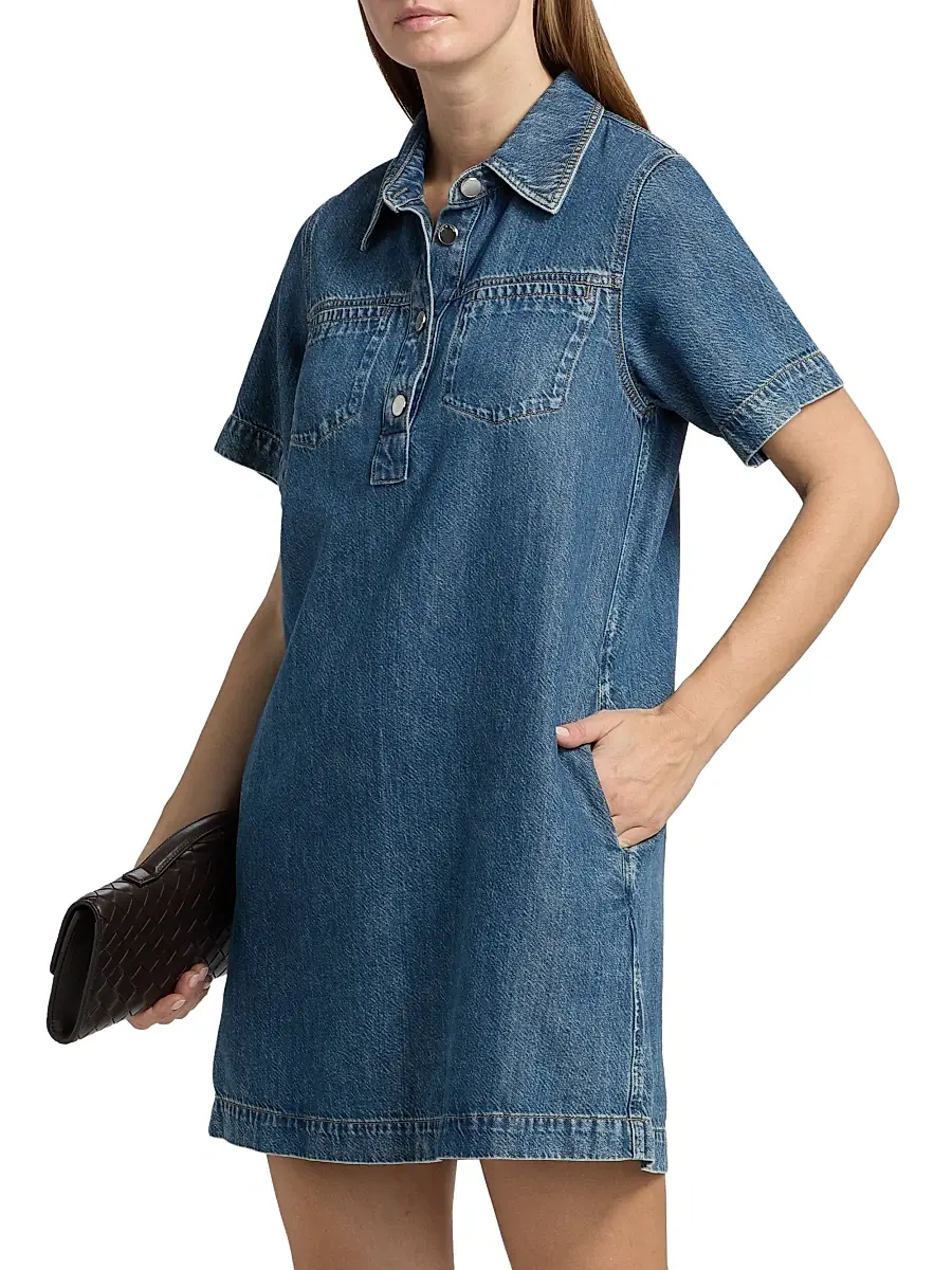 rag & bone Women's Hayley Ultra Featherweight Denim Minidress | Thumbnail 4 rag & bone Women's Hayley Ultra Featherweight Denim Minidress | Thumbnail 4
