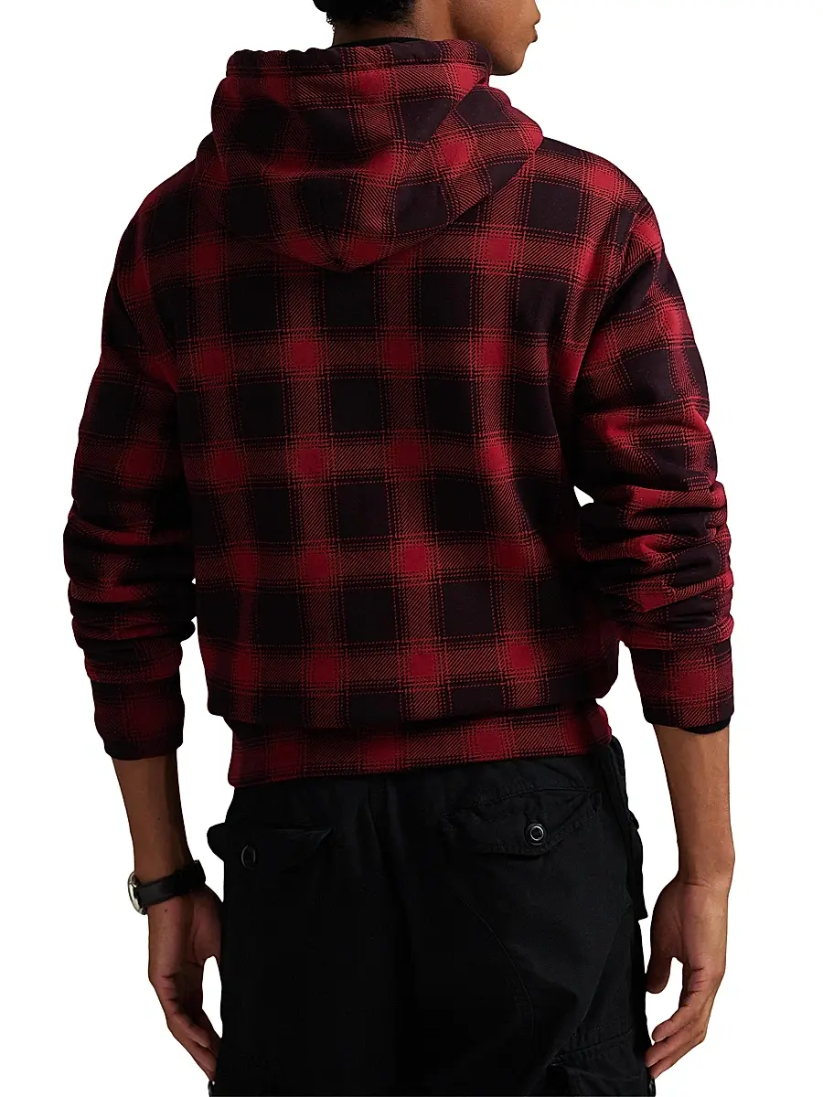 Polo Ralph Lauren Men's Plaid Faux-Fur-Lined Cotton Hoodie | Thumbnail 4 Polo Ralph Lauren Men's Plaid Faux-Fur-Lined Cotton Hoodie | Thumbnail 4