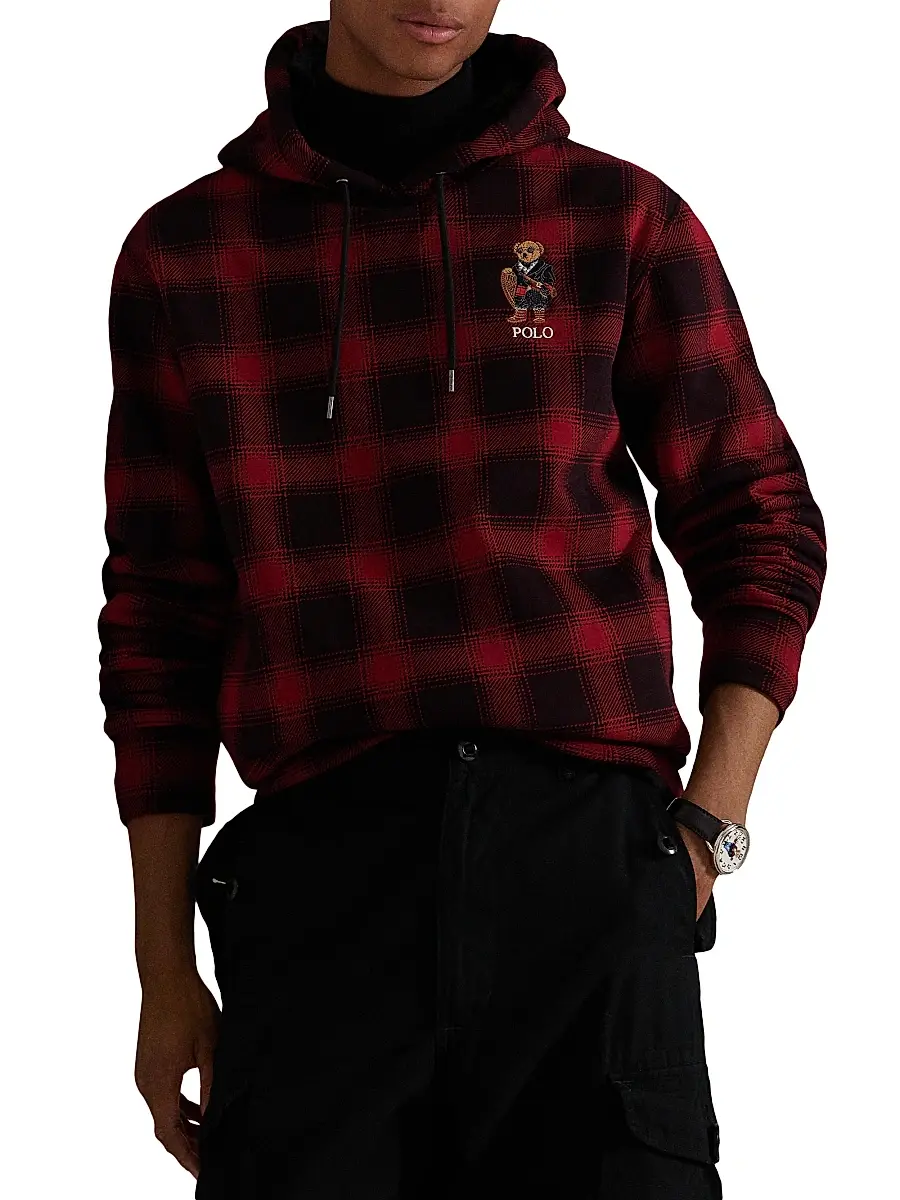 Polo Ralph Lauren Men's Plaid Faux-Fur-Lined Cotton Hoodie | Thumbnail 5 Polo Ralph Lauren Men's Plaid Faux-Fur-Lined Cotton Hoodie | Thumbnail 5