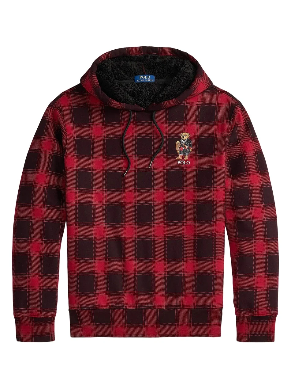 Polo Ralph Lauren Men's Plaid Faux-Fur-Lined Cotton Hoodie