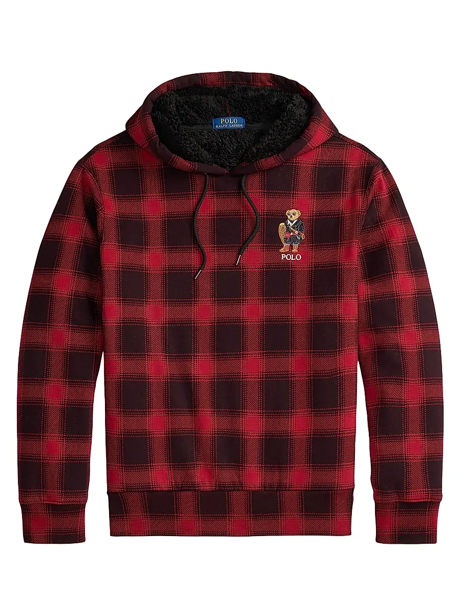 Polo Ralph Lauren Men's Plaid Faux-Fur-Lined Cotton Hoodie