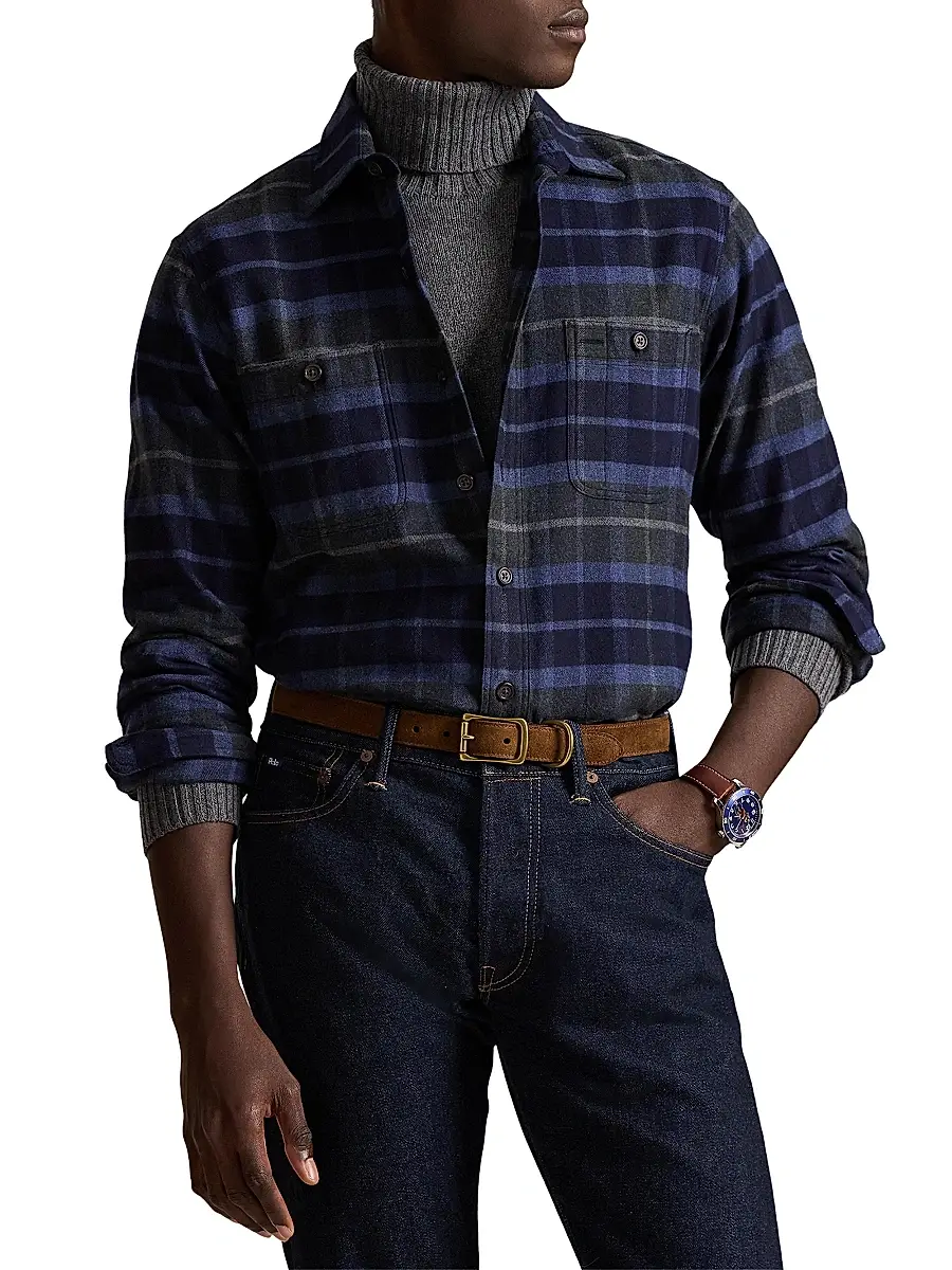 Polo Ralph Lauren Men's Super Ranch Plaid Cotton Flannel Shirt | Thumbnail 3 Polo Ralph Lauren Men's Super Ranch Plaid Cotton Flannel Shirt | Thumbnail 3